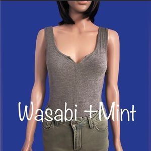 Wasabi and Mint Heather Grey Bodysuit. Size Small. 🩱